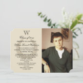 Single Initiaal Brown Monogram Foto Afstuderen Kaart (Staand voorkant)