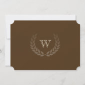 Single Initiaal Brown Monogram Foto Afstuderen Kaart (Achterkant)