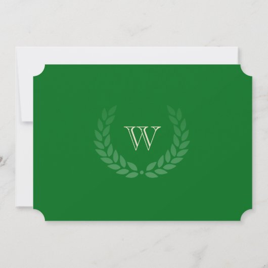 Single Initiaal Monogram Green Photo Afstuderen Kaart (Achterkant)