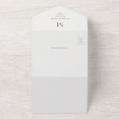 Single Initial Civil Wedding All In One Uitnodiging (Buitenkant)