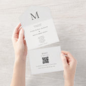 Single Initial Civil Wedding All In One Uitnodiging (Afscheurbaar)