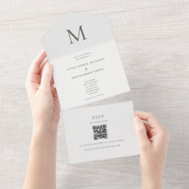 Single Initial Civil Wedding All In One Uitnodiging