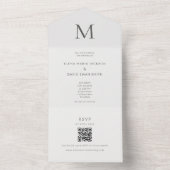 Single Initial Civil Wedding All In One Uitnodiging (Binnen)