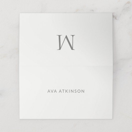 Single Initial Civil Wedding Plaatskaartje (Buitenkant ongevouwen)