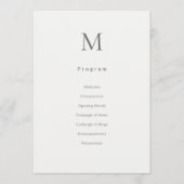 Single Initial Civil Wedding Program Card Programmakaart (Voorkant)