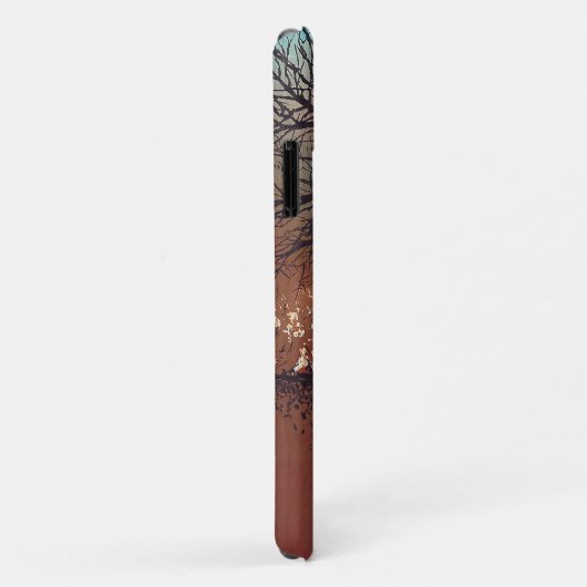 Single Inked Black Tree op Waterverf achtergrond Case-Mate iPhone Case (Achterkant/rechts)