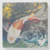 Single Koi on Coaster Stenen Onderzetter (Voorkant)