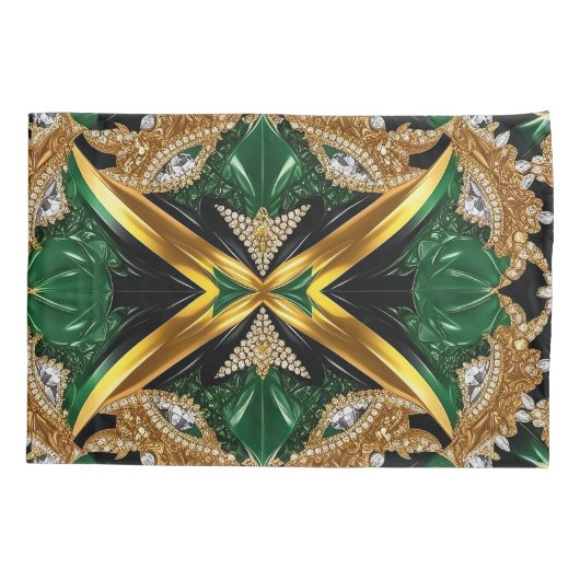 Single Kussensloop met Jamaicaanse kleuren (Achterkant)