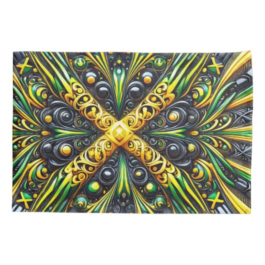 Single Kussensloop met Jamaicaanse kleuren (Achterkant)