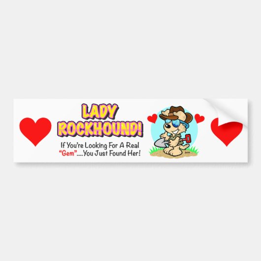 Single Lady Rockhound-Bumpersticker Bumpersticker (Voorkant)