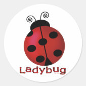 Single Ladybug Ronde Sticker (Voorkant)