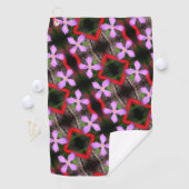 Single Lavender Clematis Flower Abstract Patroon Golfhanddoek (Insitu)
