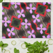 Single Lavender Clematis Flower Abstract Patroon Theedoek (Gevouwen)