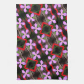 Single Lavender Clematis Flower Abstract Patroon Theedoek (Verticaal)