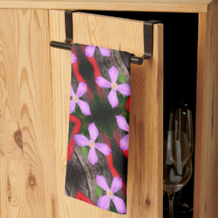 Single Lavender Clematis Flower Abstract Patroon Theedoek