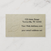 Single Leaf Faux Embossed Graphic Visitekaartje (Achterkant)