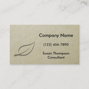 Single Leaf Faux Embossed Graphic Visitekaartje