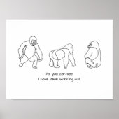 Single line art - gorilla poster (Voorkant)