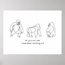 Single line art - gorilla