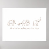 Single line art- olifant poster (Voorkant)