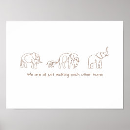 Single line art- olifant poster