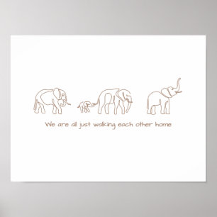 Single line art- olifant poster