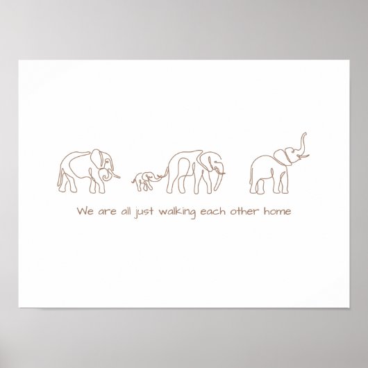 Single line art- olifant poster (Voorkant)