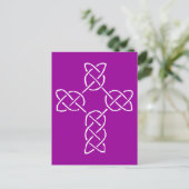 Single line Celtic Style Cross Transp Briefkaart (Staand voorkant)