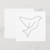 Single Line Dove Drawing Holiday Briefkaart (Voorkant / Achterkant)