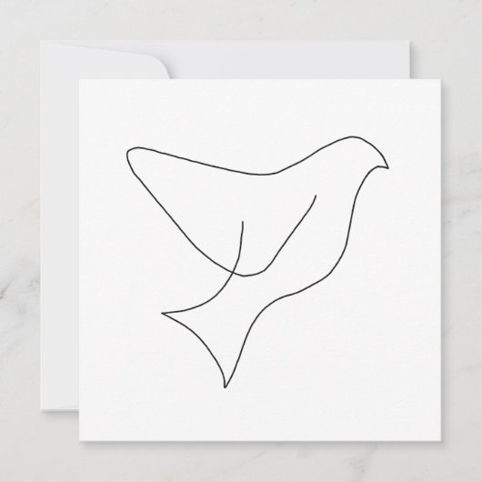 Single Line Dove Drawing Holiday Briefkaart (Voorkant)