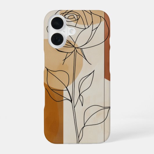Single Line Rose iPhone 16 Hoesje (Achterkant)