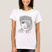 Single line vrouw face art T-Shirt ontwerp voor al (Voorkant)