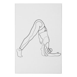 Single Line Yoga Pose Sketch Minimalist Line Art Imitatie Canvas Print