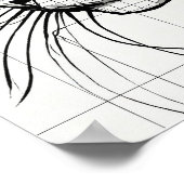 Single Lines Grid Schets van Black Cat Silhouette Poster (Hoek)