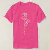 Single Long Stem Roos Love You Script T-shirt (Design voorkant)