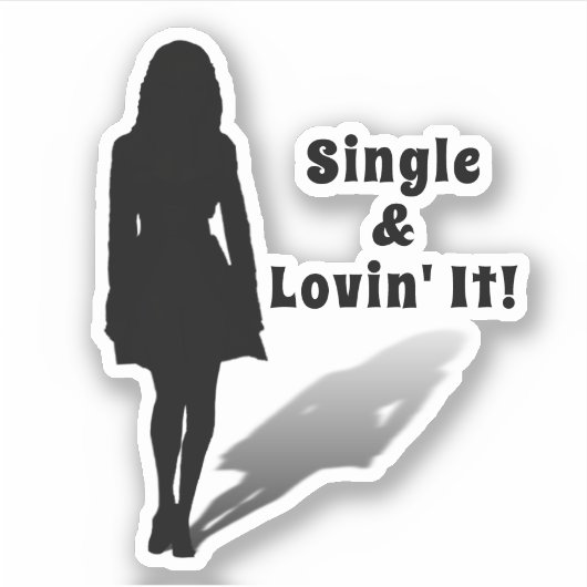 Single & Lovin' It! prullenbak Sticker (Voorkant)