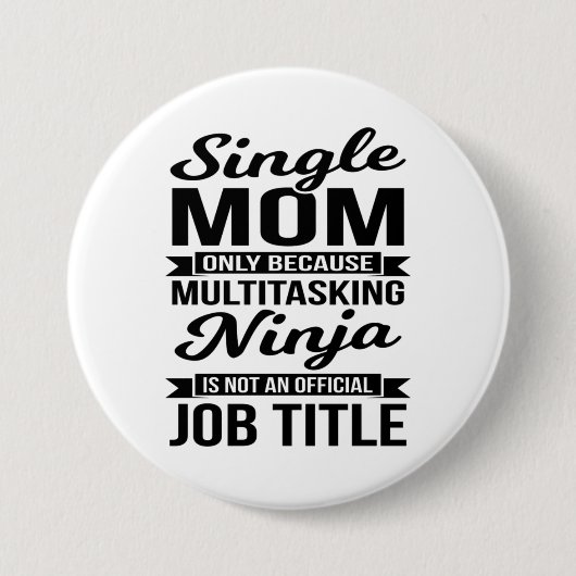 Single Ma Multitasking Ninja Ronde Button 7,6 Cm (Voorkant)