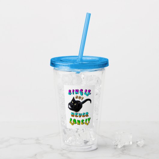 Single, maar nooit eenzaam acryl drinkbeker (Achterkant ijs)