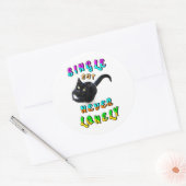 Single, maar nooit eenzaam ronde sticker (Envelop)