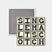 Single Malt Scotch, Alcoholische Drank Magneet (Voorkant / Achterkant)