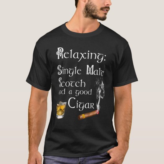 Single Malt Whiskey Cigar voor mannen T-shirt (Voorkant)