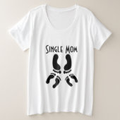 Single Mam Footprint T Shirt (Design voorkant)