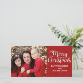 Single Mam Pap Ouder Kerst-kerstfoto Feestdagenkaart (Staand voorkant)