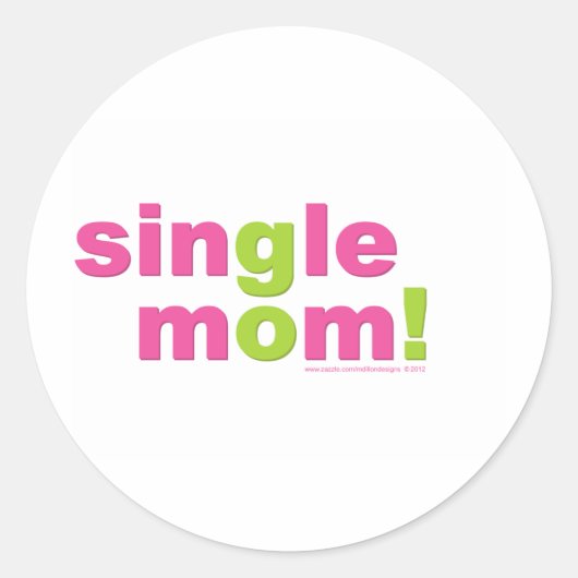 Single Moeder Liefde door MDillon Design Ronde Sticker (Voorkant)