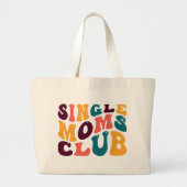Single Moms Club Souvenir Retro Style Groovy Grote Tote Bag (Voorkant)