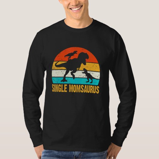 Single Momsaurus T-Rex Dinosaurus Moederdag voor S T-shirt (Voorkant)