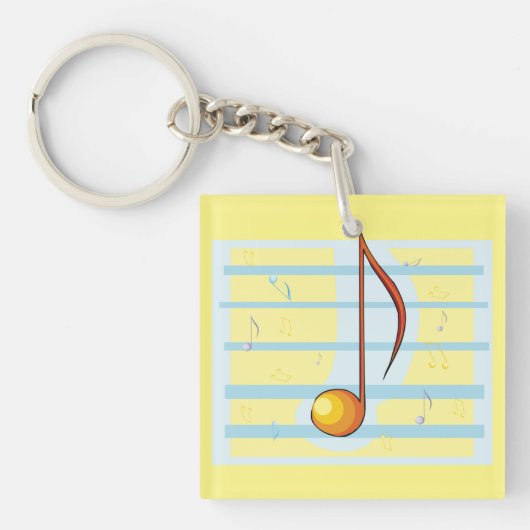 Single Musical Note Sleutelhanger (Voorkant)