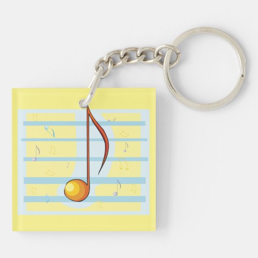 Single Musical Note Sleutelhanger (Achterkant)