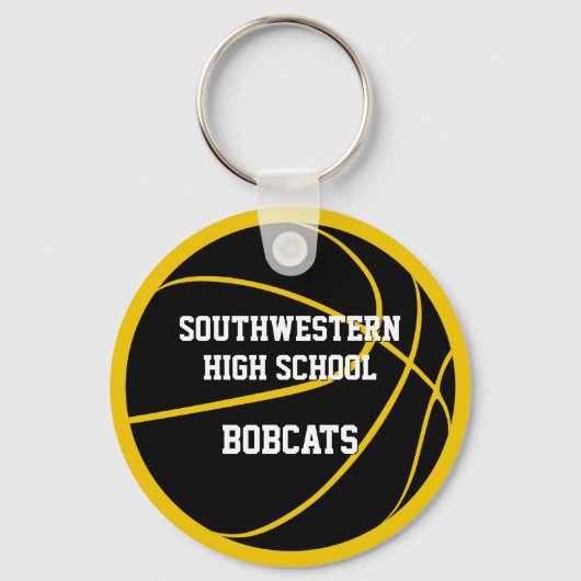 Single of bulk bestelling zwart goud aangepaste ba sleutelhanger (Achterkant)