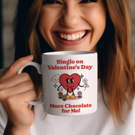 Single op Valentijnsdag - Meer Chocolate voor mij Koffiemok